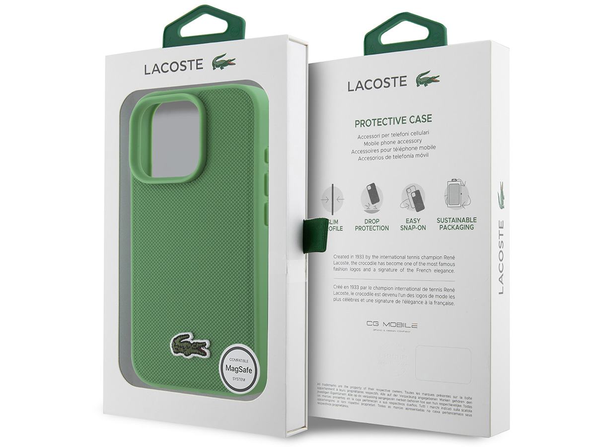 Lacoste Petit Piqué MagSafe Case Groen - iPhone 16 Pro Max hoesje