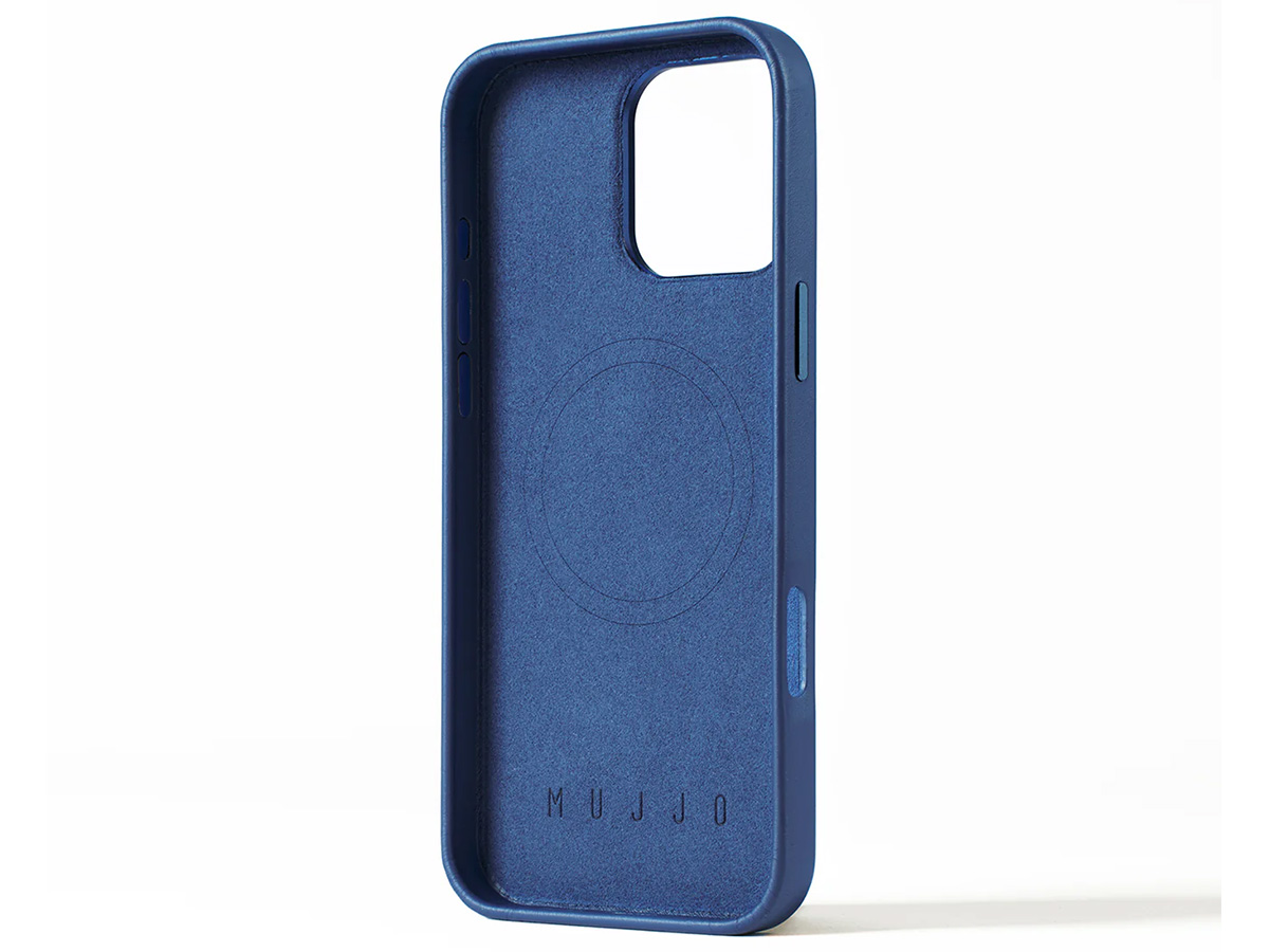 Mujjo Full Leather MagSafe Case Monaco Blue - iPhone 16 Pro Max Hoesje Leer