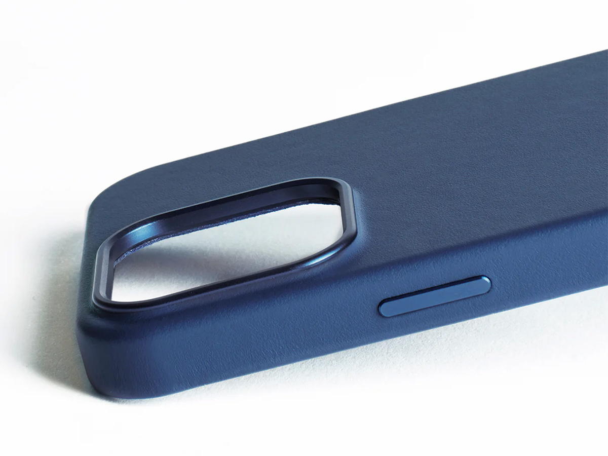 Mujjo Full Leather MagSafe Case Monaco Blue - iPhone 16 Pro Max Hoesje Leer