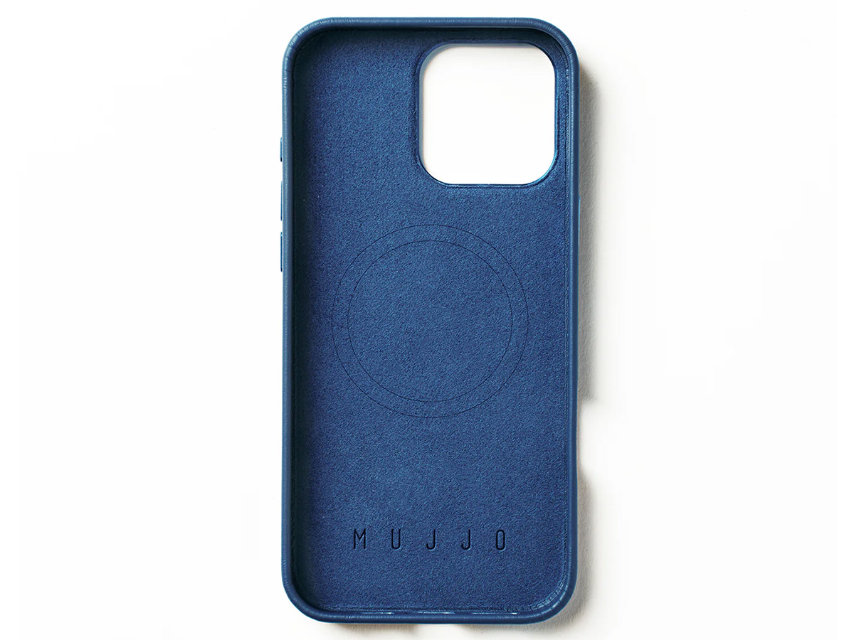 Mujjo Full Leather MagSafe Case Monaco Blue - iPhone 16 Pro Max Hoesje Leer