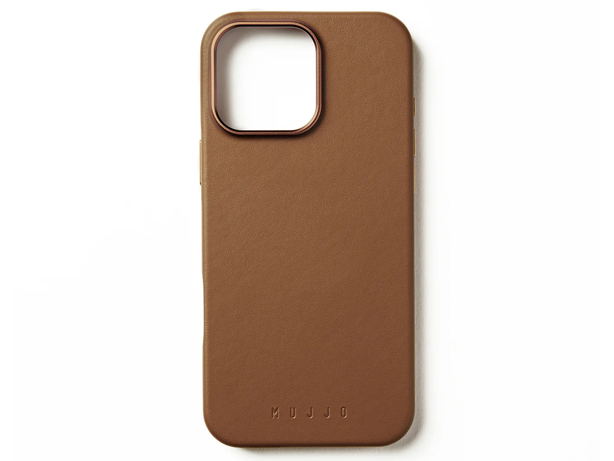 Mujjo Full Leather MagSafe Case Dark Tan - iPhone 16 Pro Max Hoesje Leer