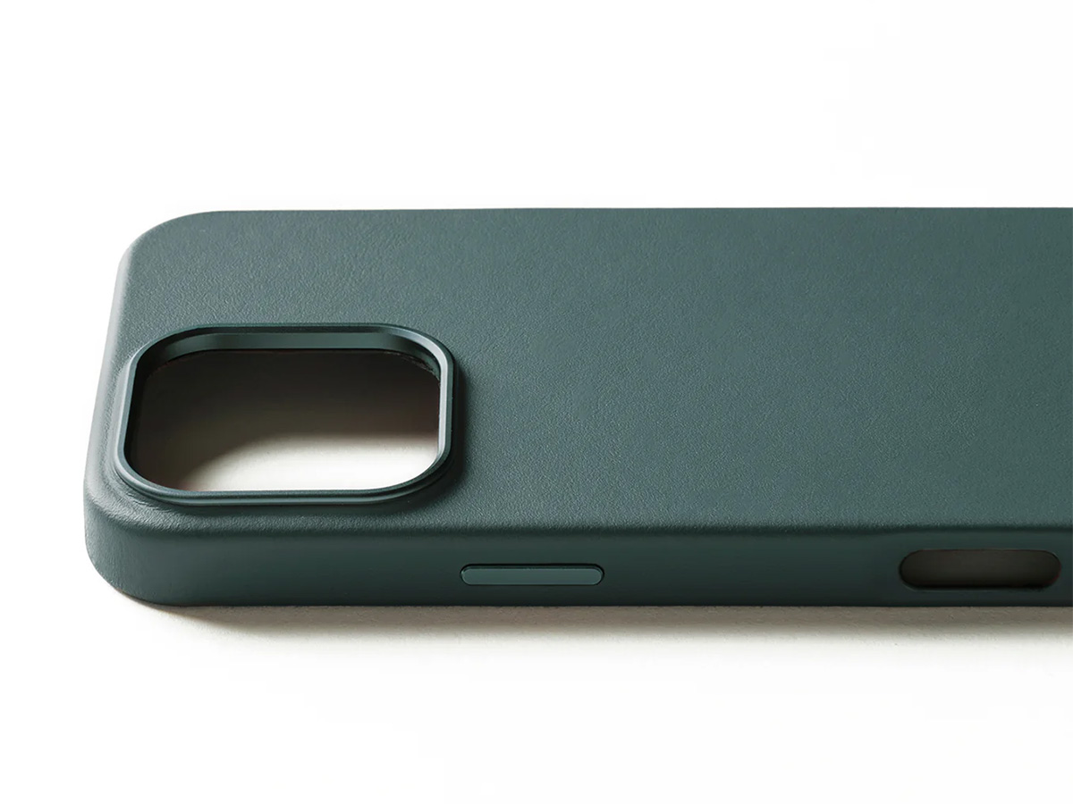 Mujjo Full Leather MagSafe Case Livid Green - iPhone 16 Pro Max Hoesje Leer