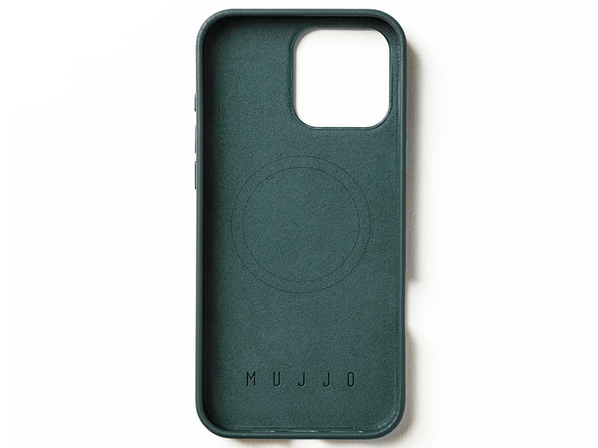 Mujjo Full Leather MagSafe Case Livid Green - iPhone 16 Pro Max Hoesje Leer