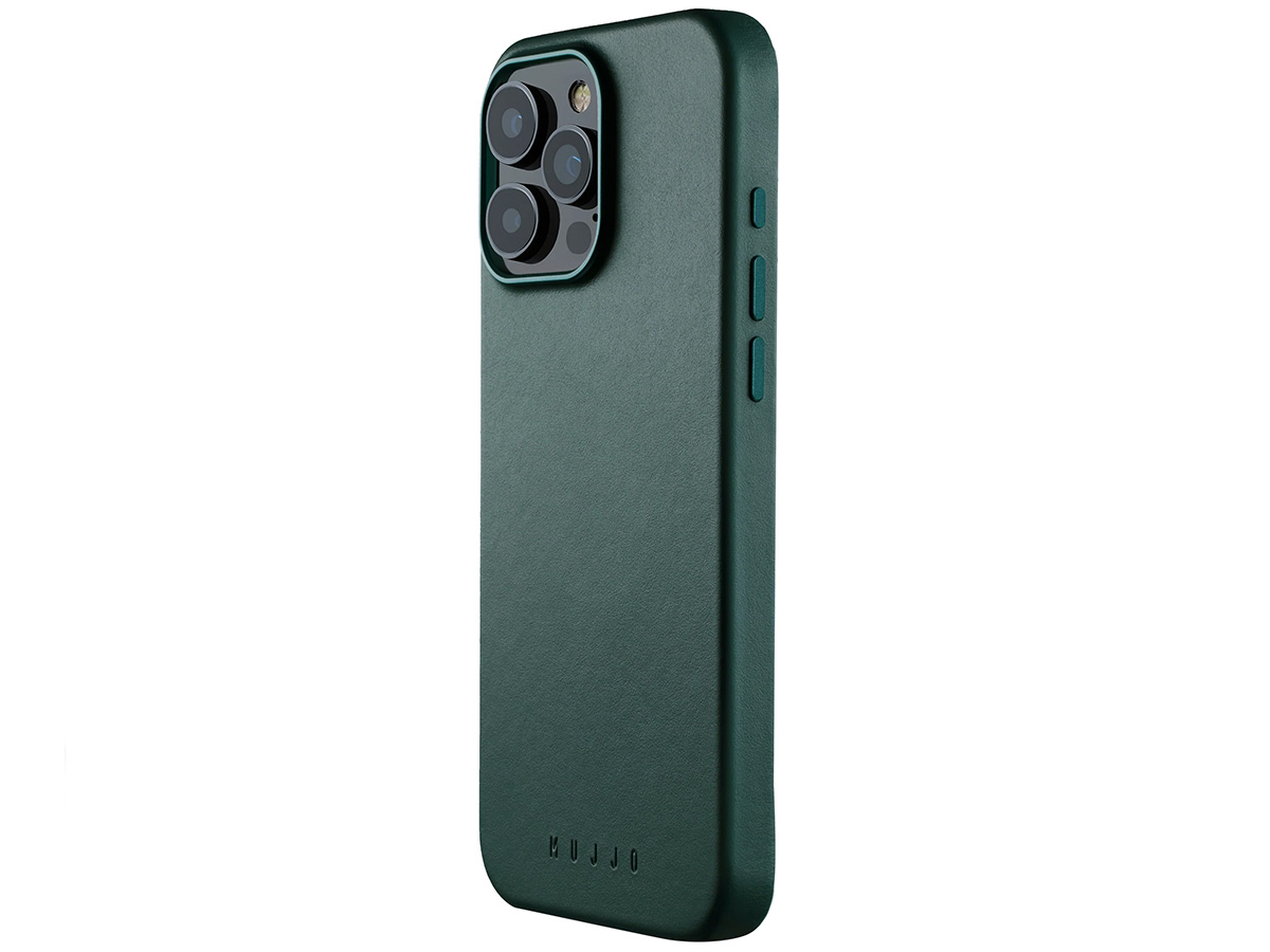 Mujjo Full Leather MagSafe Case Livid Green - iPhone 16 Pro Max Hoesje Leer