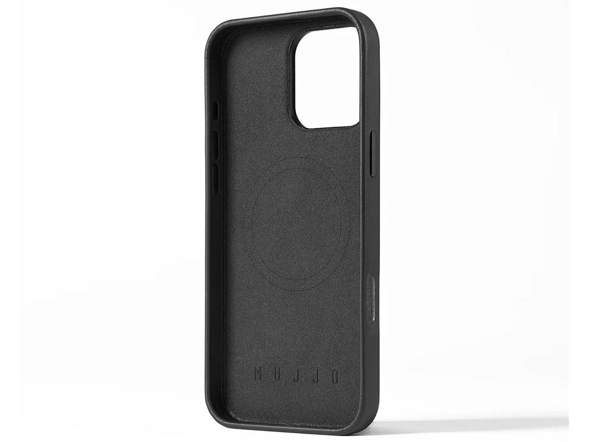 Mujjo Full Leather MagSafe Case Black - iPhone 16 Pro Max Hoesje Leer