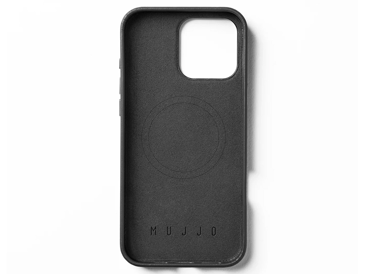 Mujjo Full Leather MagSafe Case Black - iPhone 16 Pro Max Hoesje Leer