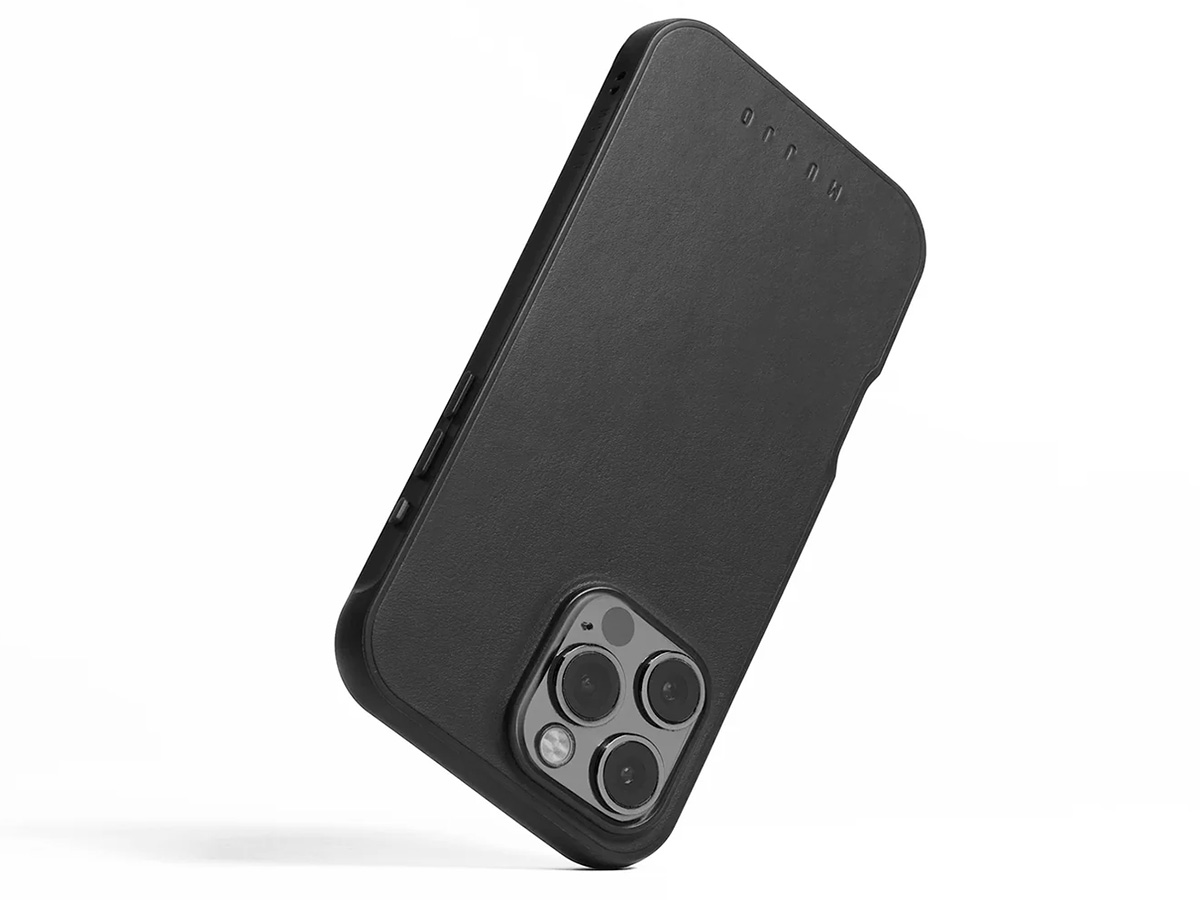 Mujjo Leather MagSafe Shield Case Black - iPhone 16 Pro Max Hoesje Leer