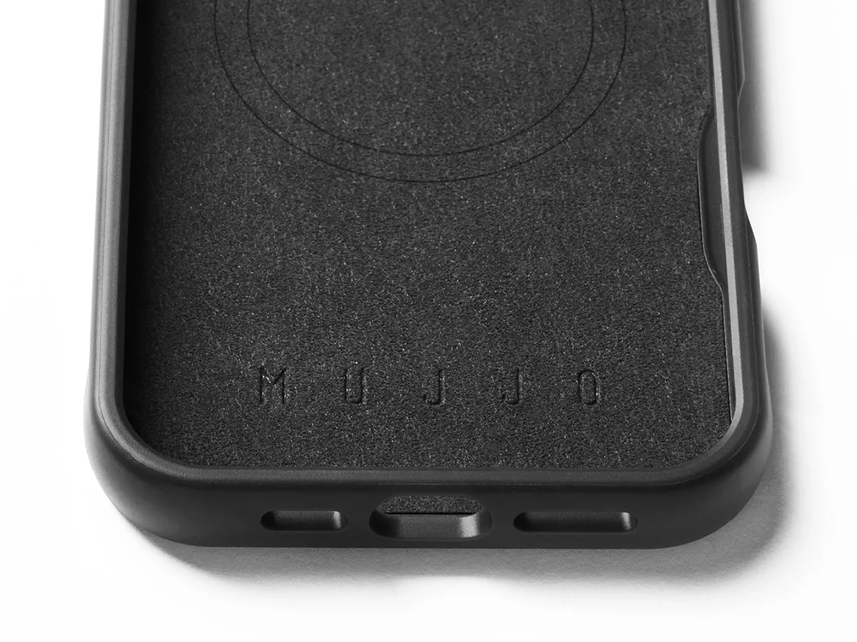 Mujjo Leather MagSafe Shield Case Black - iPhone 16 Pro Max Hoesje Leer