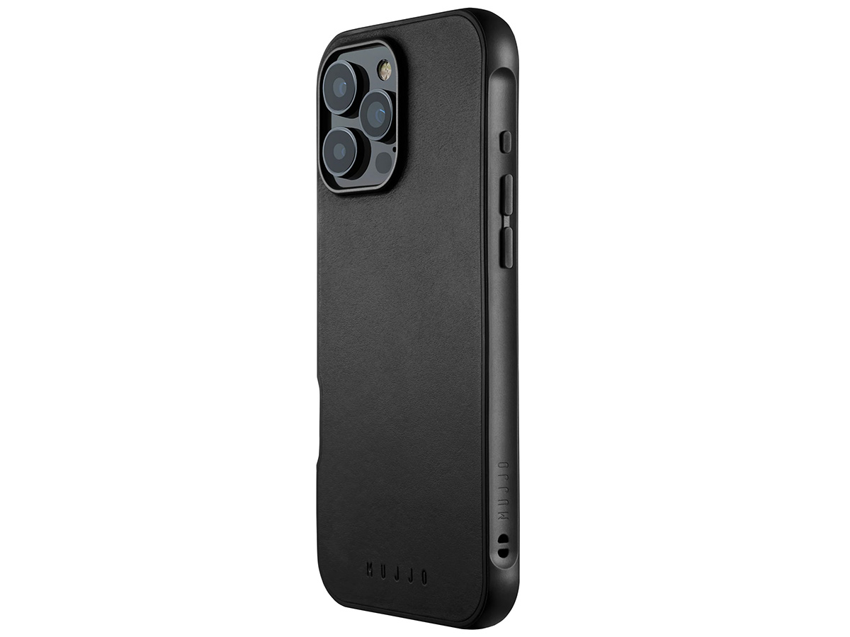 Mujjo Leather MagSafe Shield Case Black - iPhone 16 Pro Max Hoesje Leer