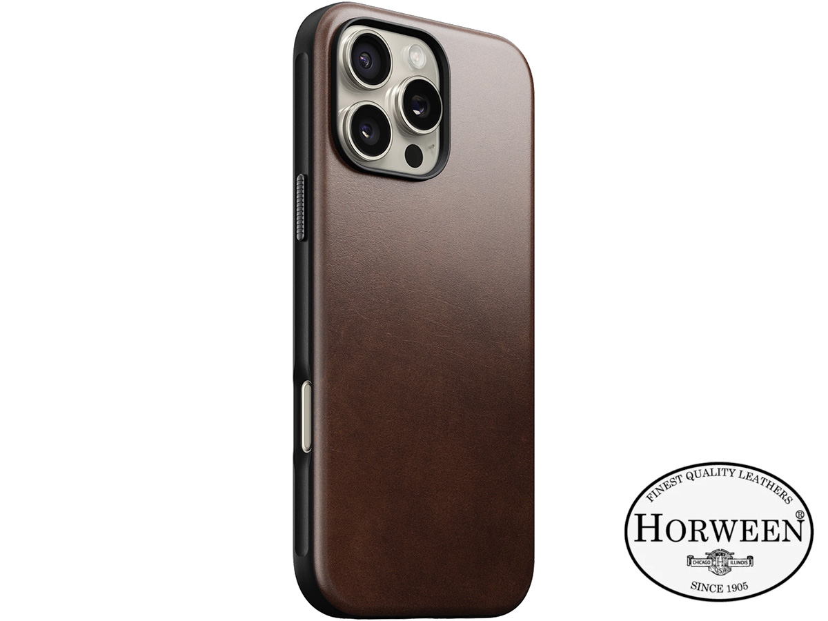 Nomad Modern Horween Leather Case Bruin - iPhone 16 Pro Max hoesje