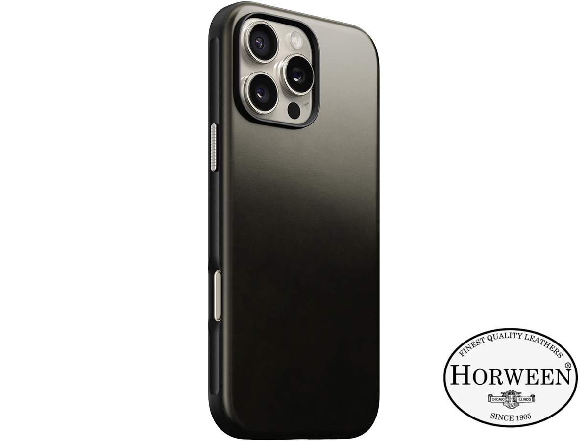 Nomad Modern Horween Leather Case Groen - iPhone 16 Pro Max hoesje