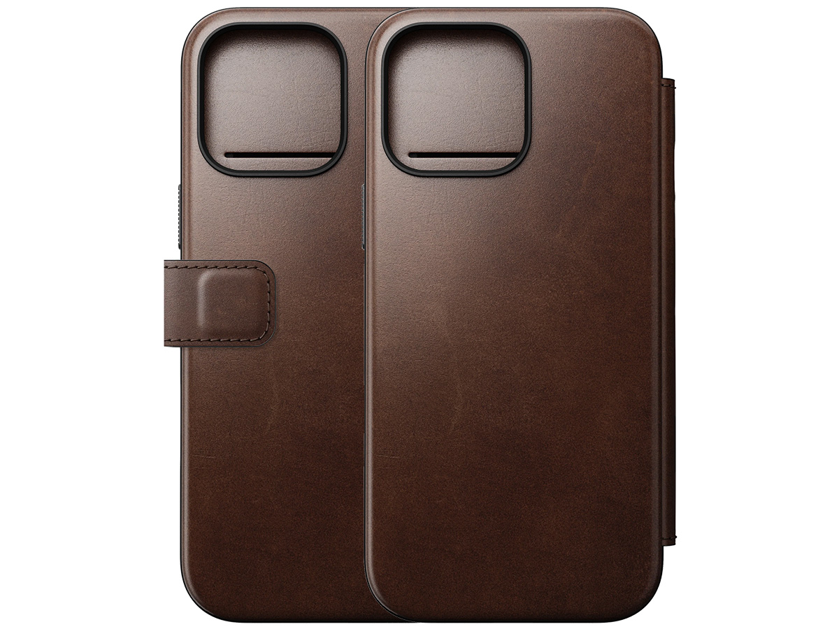 Nomad Modern Horween Leather Folio Bruin - iPhone 16 Pro Max hoesje