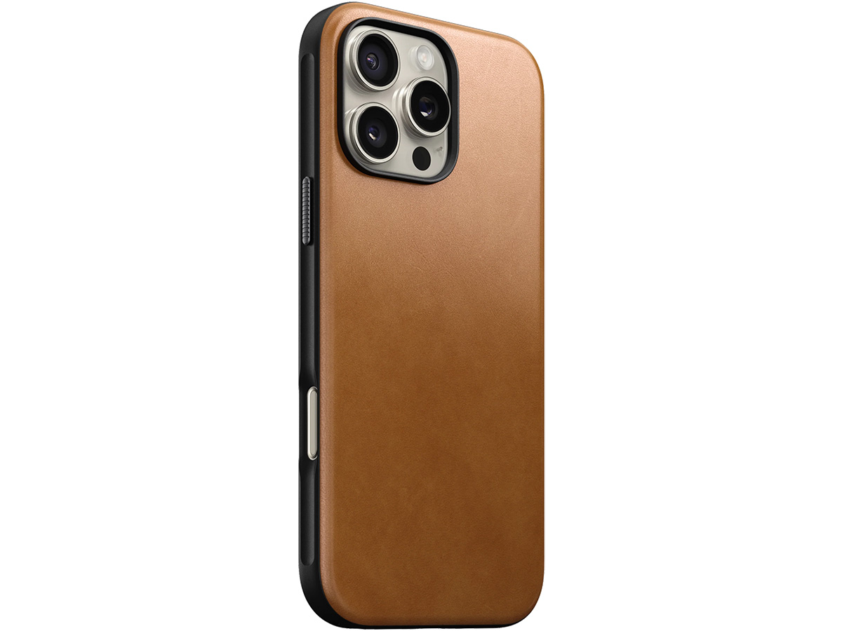 Nomad Modern Leather Case Cognac - iPhone 16 Pro Max hoesje