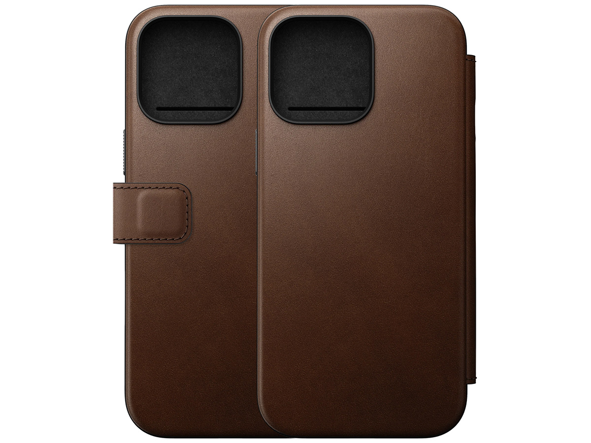 Nomad Modern Leather Folio Bruin - iPhone 16 Pro Max hoesje