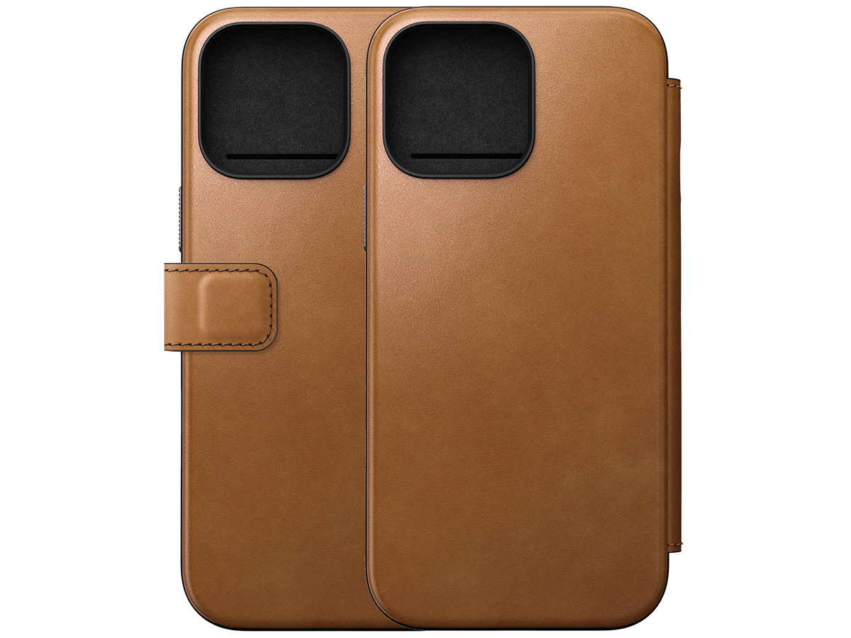 Nomad Modern Leather Folio Cognac - iPhone 16 Pro Max hoesje