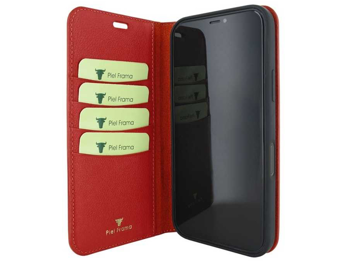 Piel Frama Leather Case Book Style Rood - iPhone 16 Pro Max hoesje