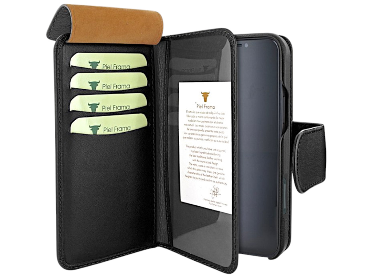 Piel Frama WalletMagnum Leather Case Zwart - iPhone 16 Pro Max hoesje