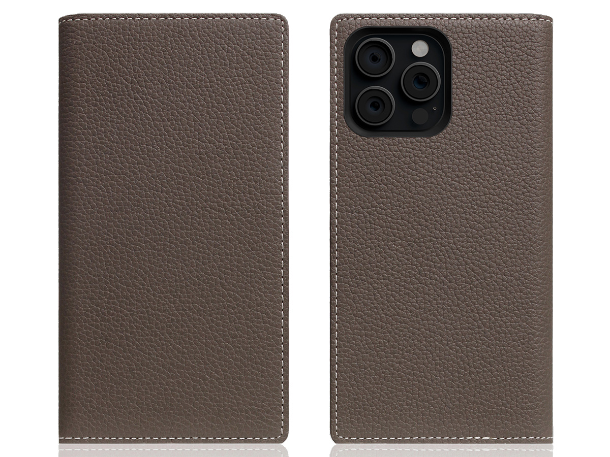 SLG Design D8 2in1 Leather Folio Etoff Cream - iPhone 16 Pro Max hoesje