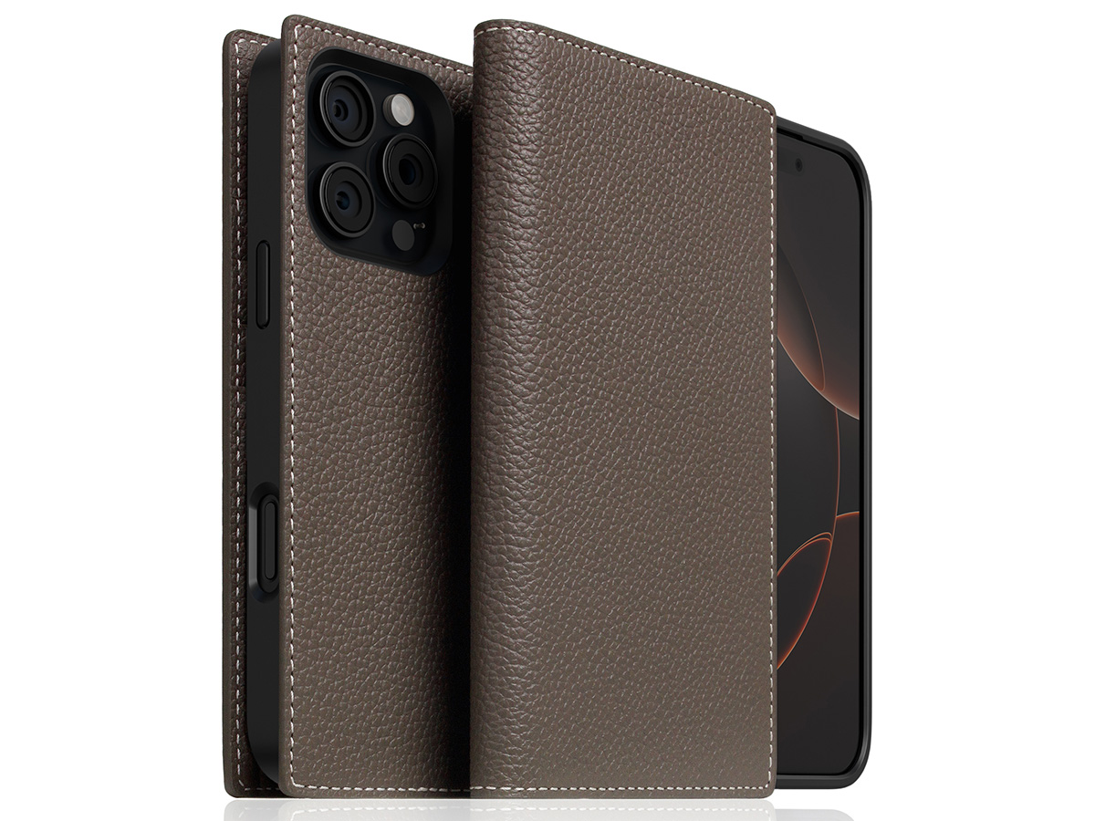 SLG Design D8 2in1 Leather Folio Etoff Cream - iPhone 16 Pro Max hoesje