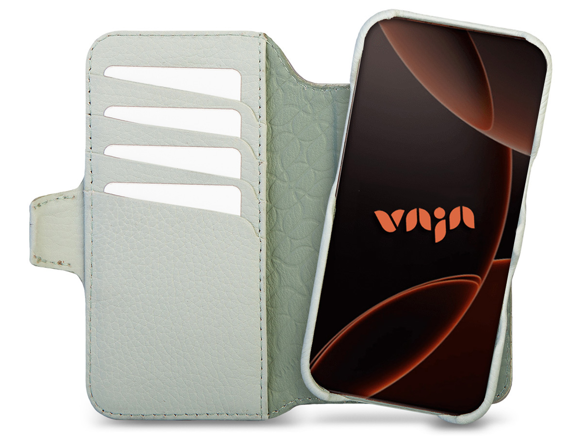 Vaja 2in1 Wallet Leather Case MagSafe Groen - iPhone 16 Pro Max Hoesje Leer