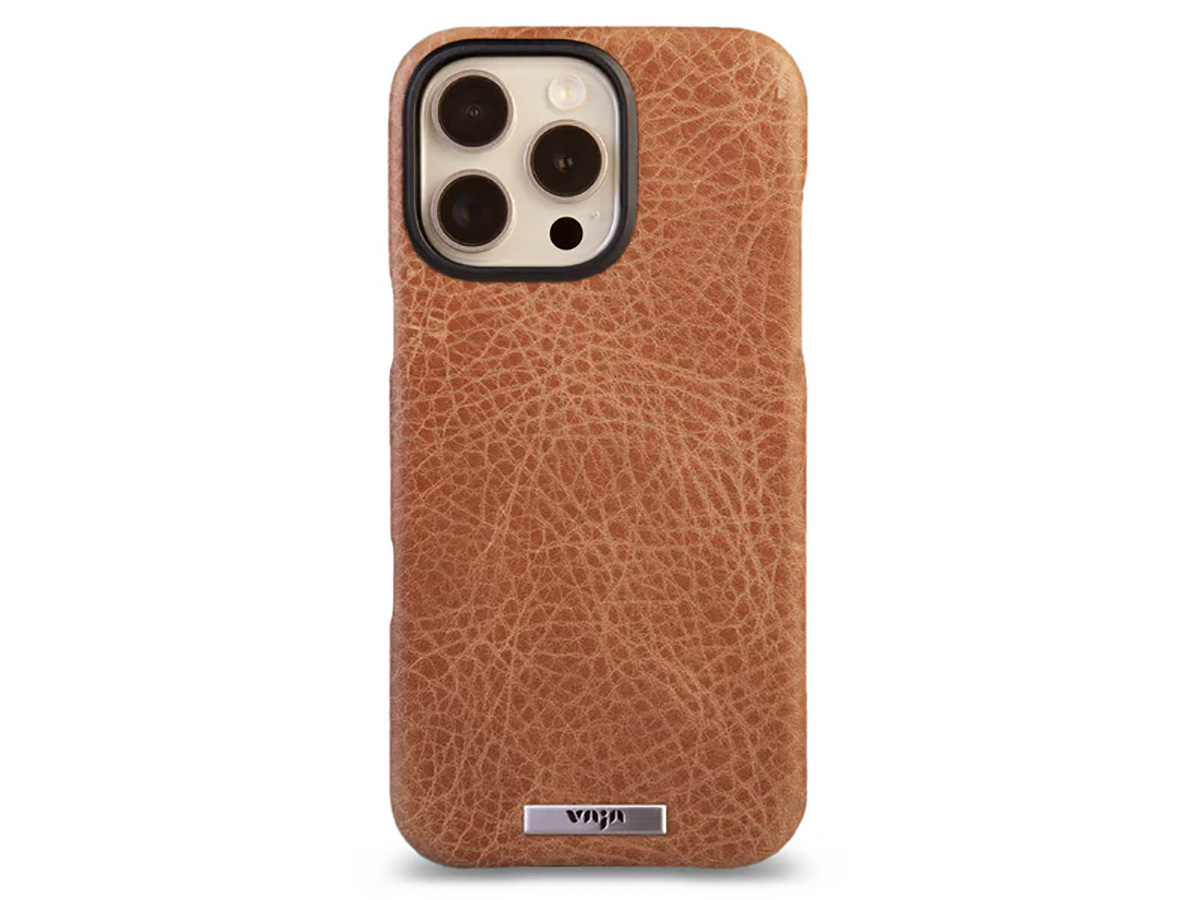 Vaja V-Mag Leather Case MagSafe Camel - iPhone 16 Pro Max Hoesje Leer