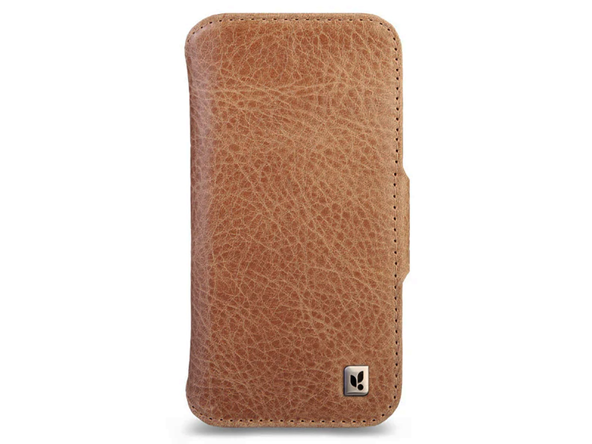 Vaja V-Mag Leather Wallet Case MagSafe Camel - iPhone 16 Pro Max Hoesje Leer