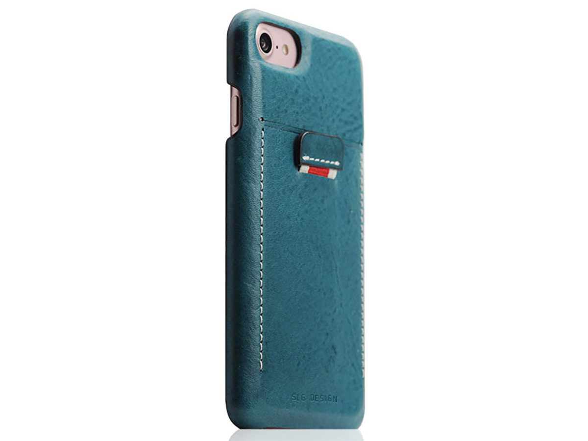 SLG Design D6 Minerva Leather Card Case Groen - iPhone SE/8/7 hoesje