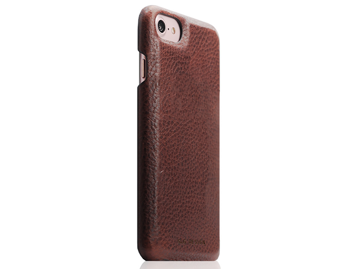 SLG Design D6 Minerva Leather Case Bruin - iPhone SE/8/7 hoesje