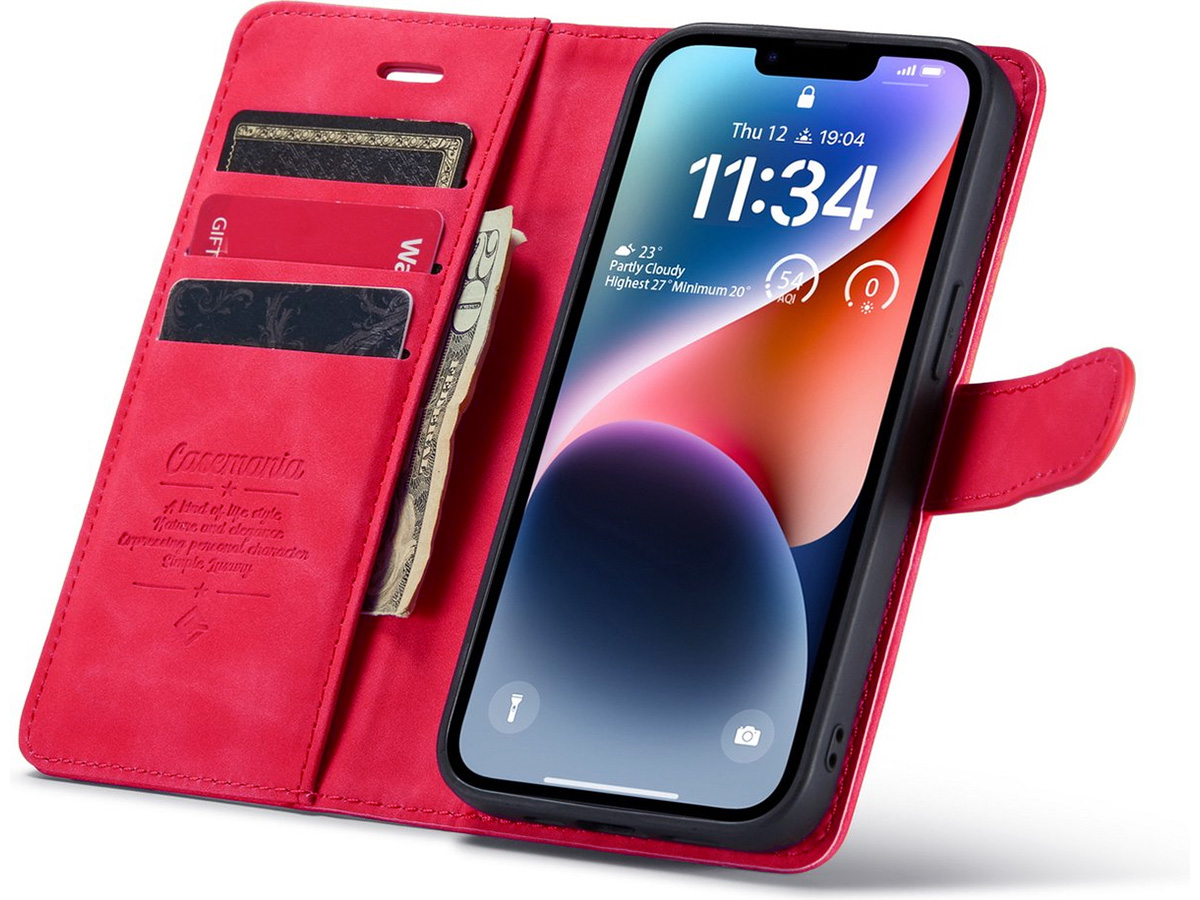 CaseMania 2in1 Magnetic Bookcase Fuchsia - iPhone 11/XR Hoesje