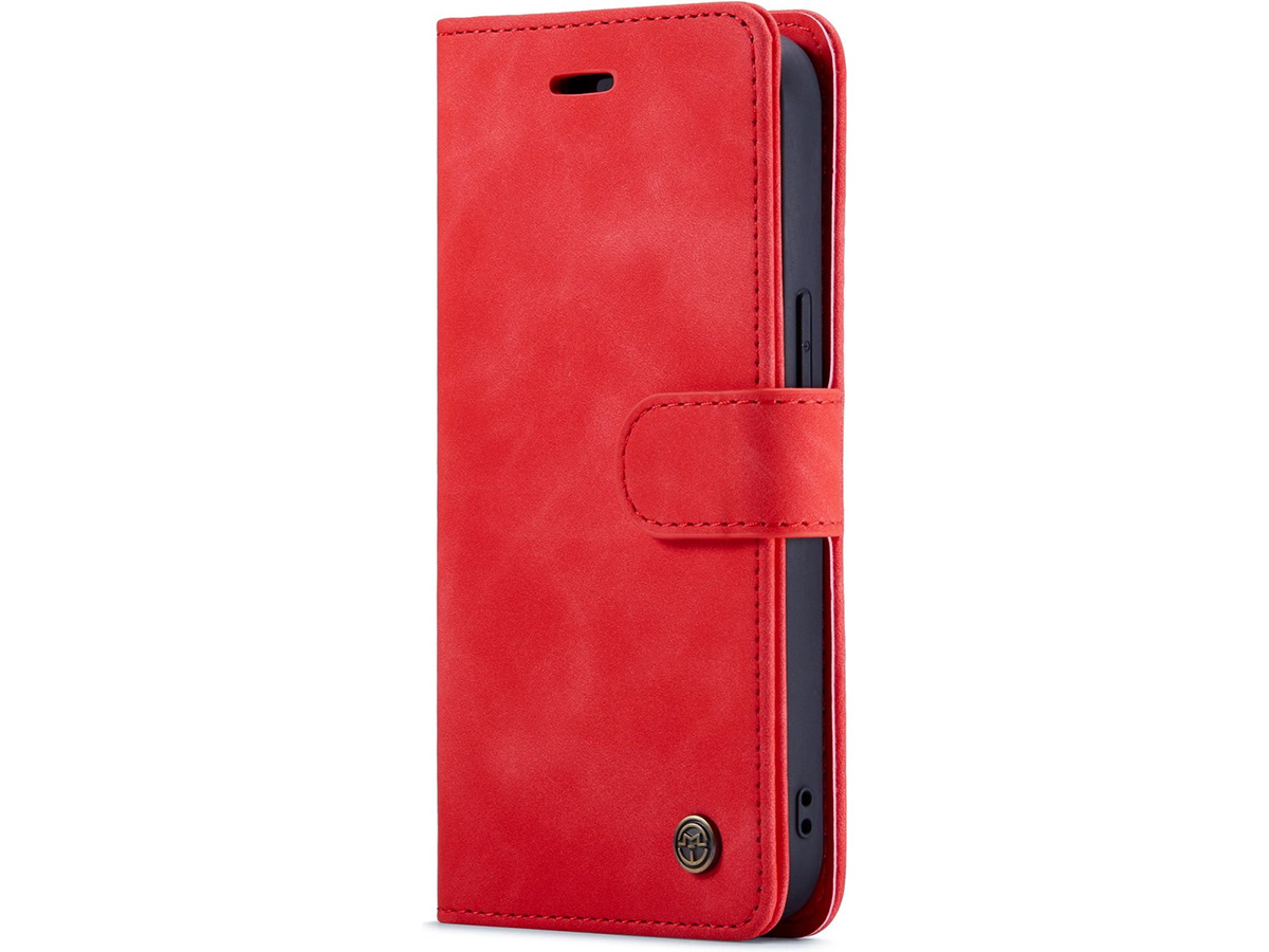 CaseMania 2in1 Magnetic Bookcase Rood - iPhone 11/XR Hoesje