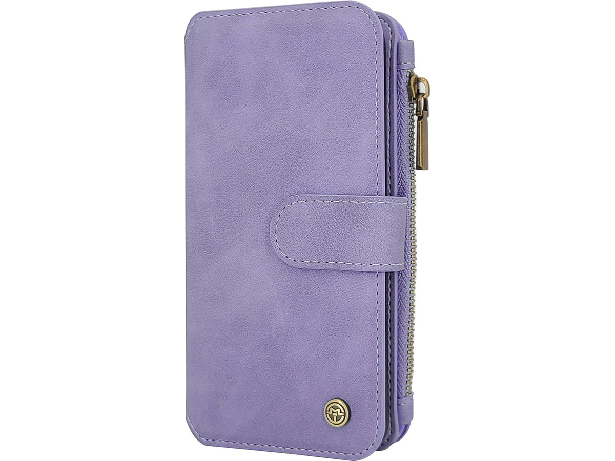 CaseMania 2in1 Wallet Ritsvak Case Lila Paars - iPhone 11/XR Hoesje