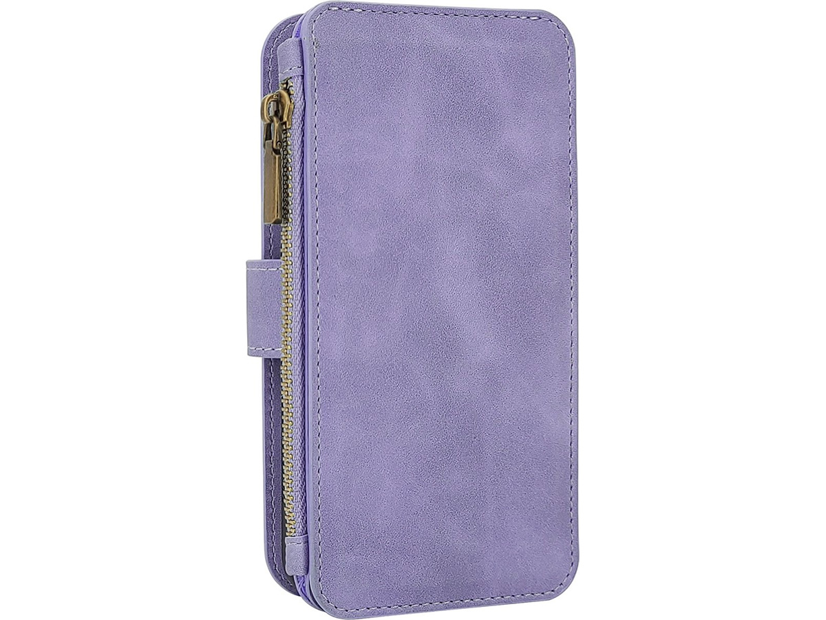 CaseMania 2in1 Wallet Ritsvak Case Lila Paars - iPhone 11/XR Hoesje