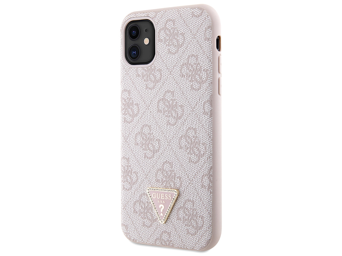 Guess 4G Monogram Necklace Case Roze - iPhone 11/XR hoesje