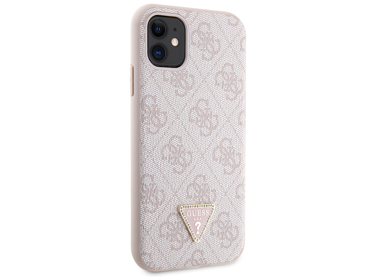 Guess 4G Monogram Necklace Case Roze - iPhone 11/XR hoesje