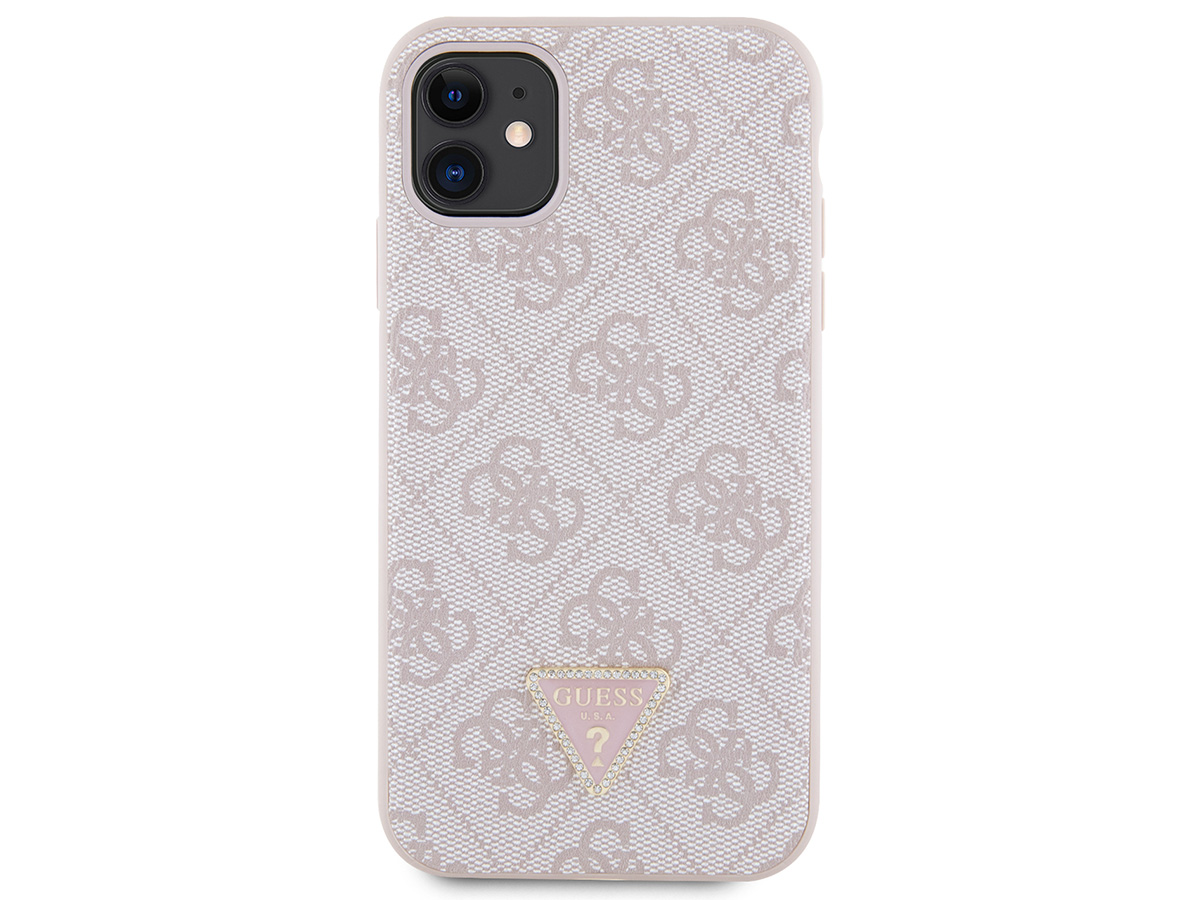 Guess 4G Monogram Necklace Case Roze - iPhone 11/XR hoesje