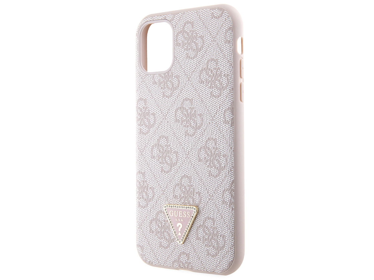 Guess 4G Monogram Necklace Case Roze - iPhone 11/XR hoesje