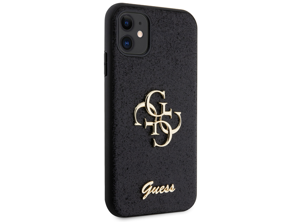 Guess Big 4G Glitter Case Zwart - iPhone 11/XR hoesje