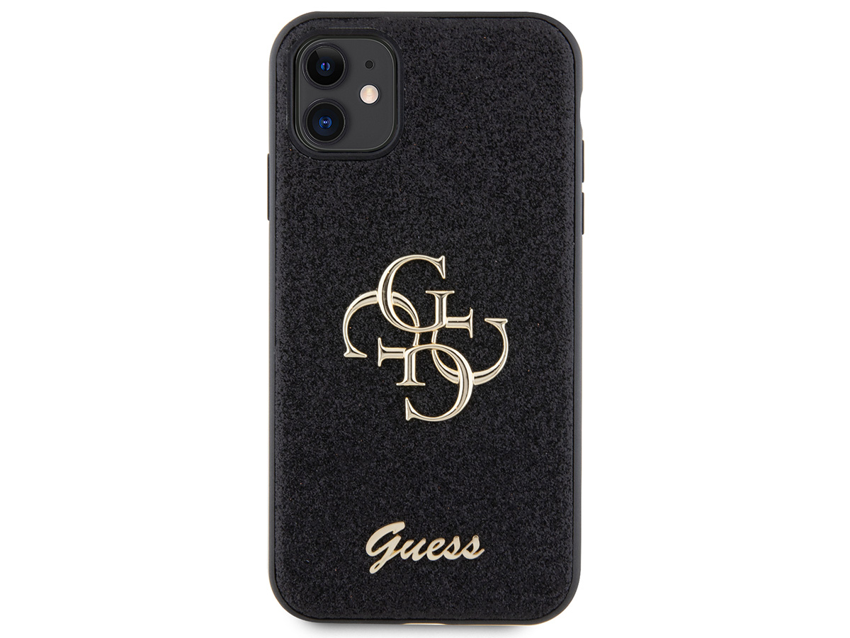 Guess Big 4G Glitter Case Zwart - iPhone 11/XR hoesje
