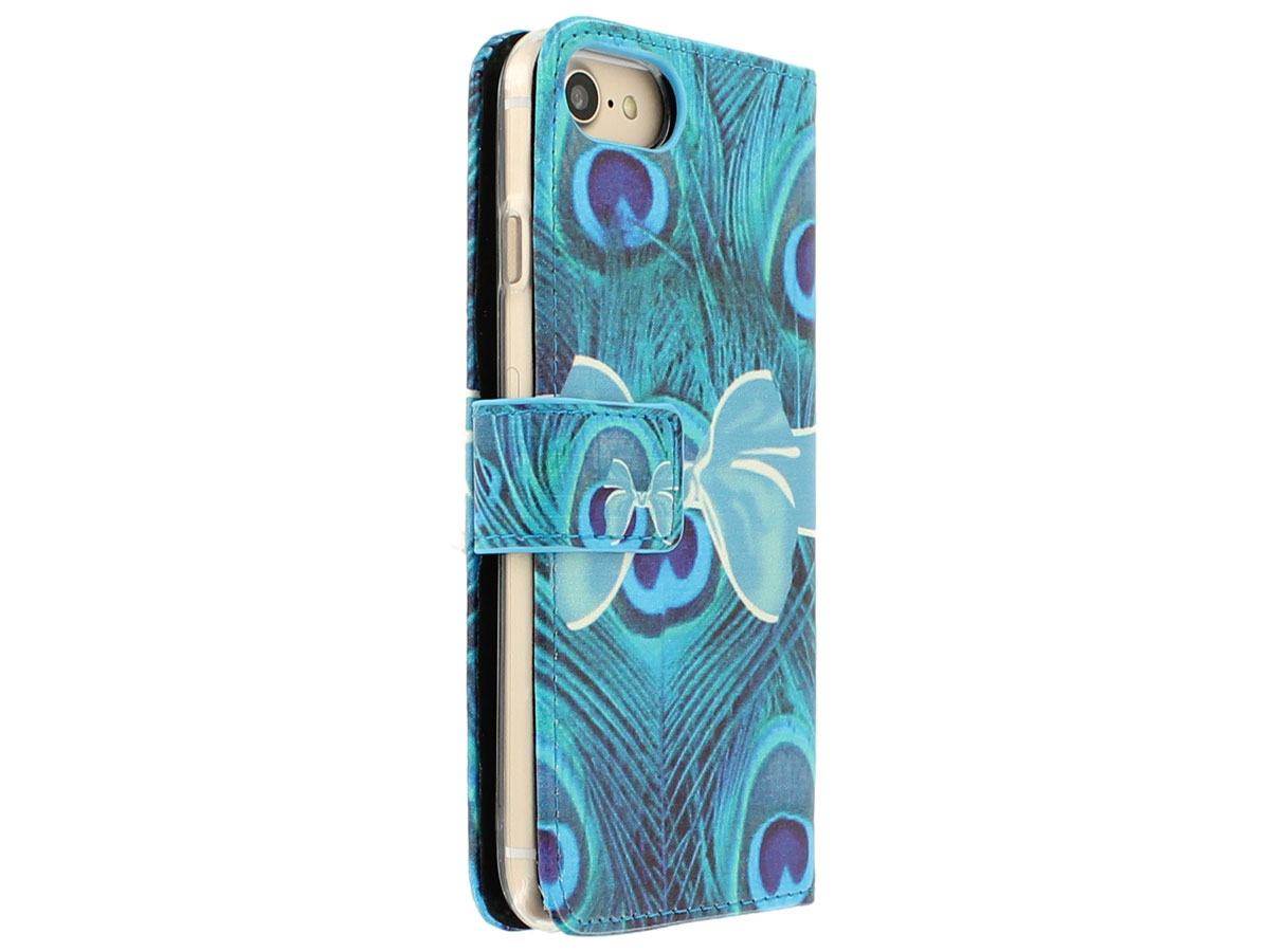 Peacock Bookcase Flipcase - iPhone SE / 8 / 7 hoesje