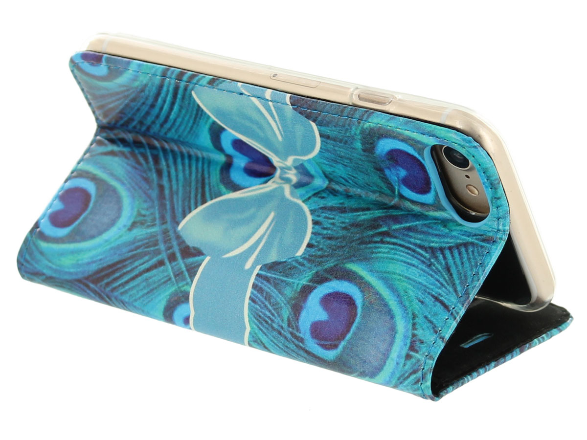 Peacock Bookcase Flipcase - iPhone SE / 8 / 7 hoesje