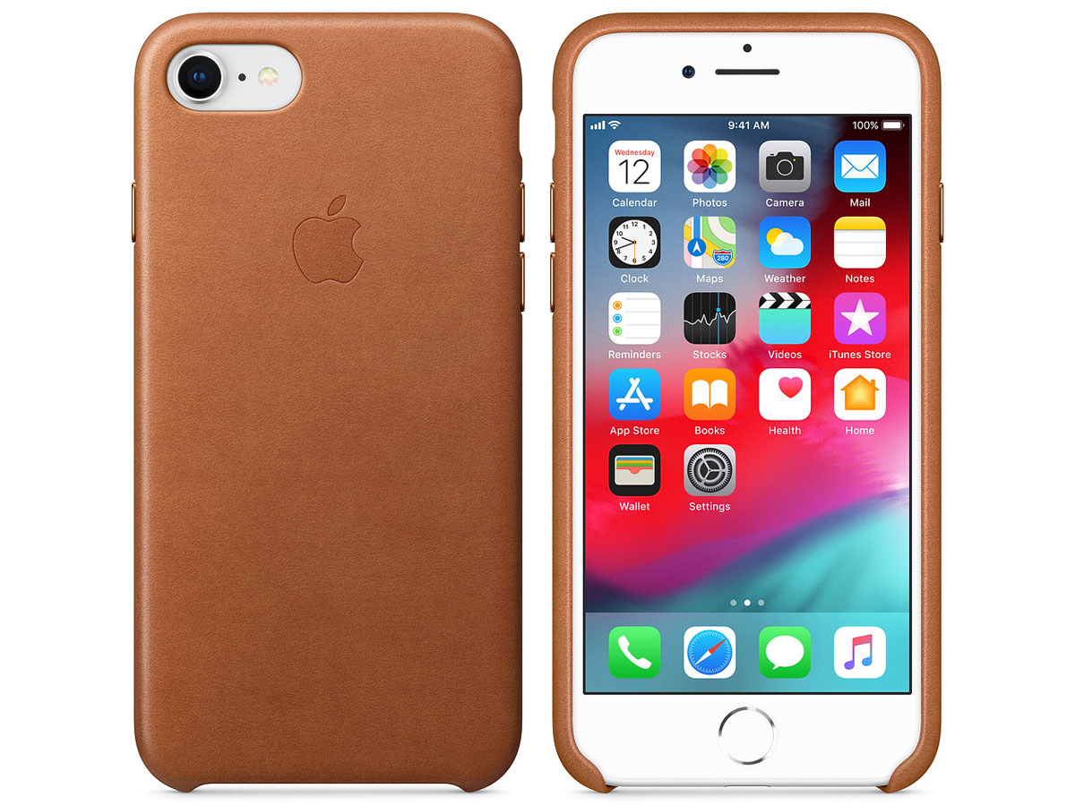 Bruin het is mooi Verlaten Apple Leren Case Bruin | Origineel iPhone 8/7 hoesje
