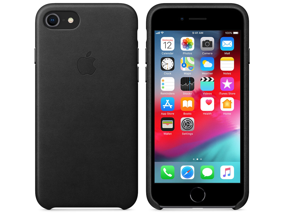 Maand JEP rommel Apple Leren Case Zwart | Origineel iPhone 8/7 hoesje