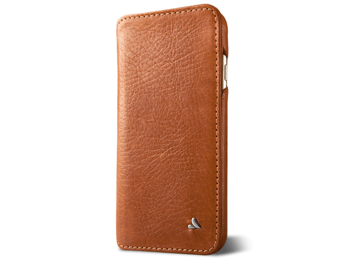 Vaja Wallet Agenda Case Saddle Tan - iPhone SE / 8 / 7 hoesje Leer