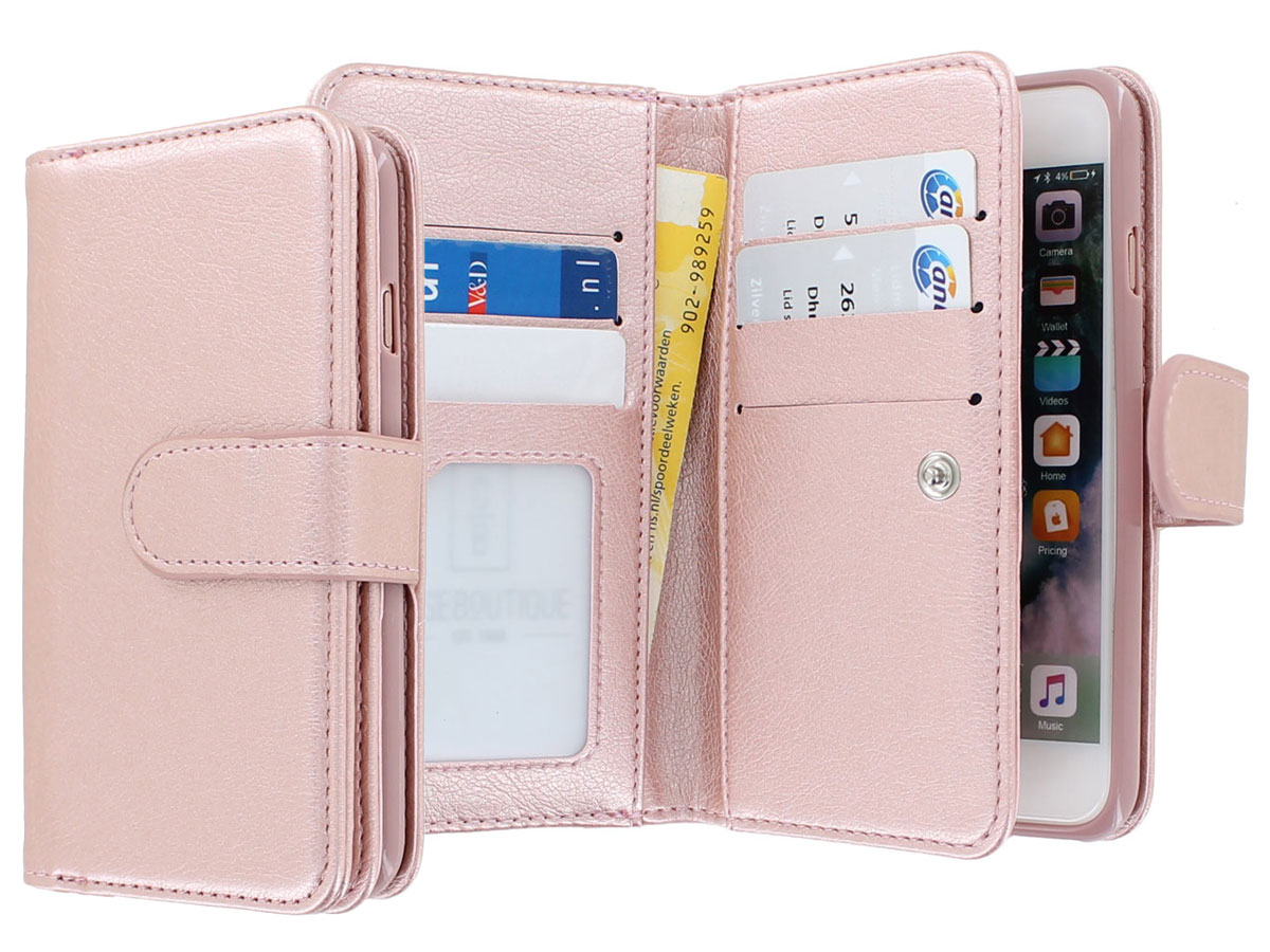 Bouwen op vezel aan de andere kant, True Wallet Book Case XL Rosé | iPhone 8+/7+ hoesje