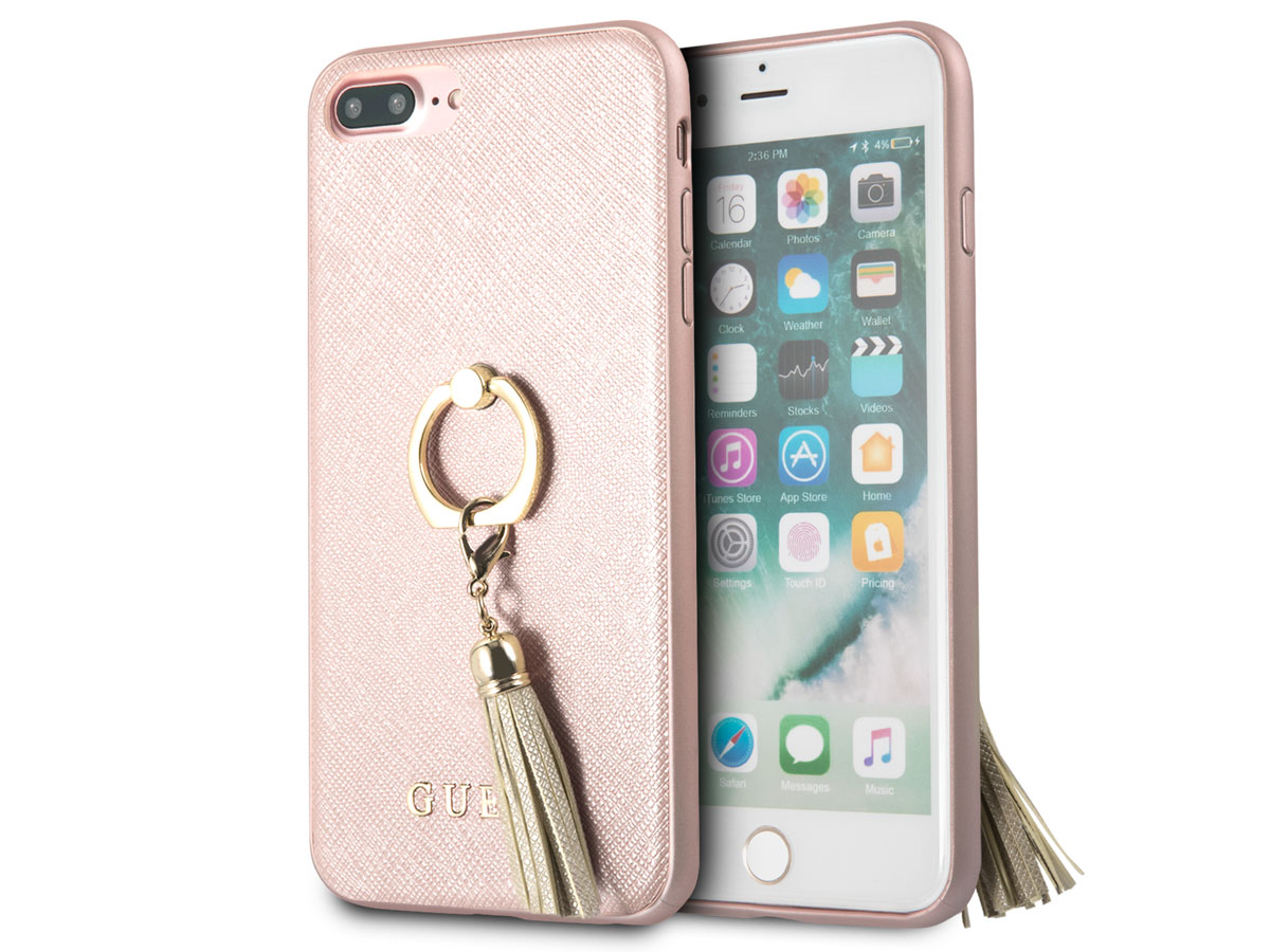 Guess Tassel iRing Case Rosé - iPhone 8+/7+/6+ hoesje