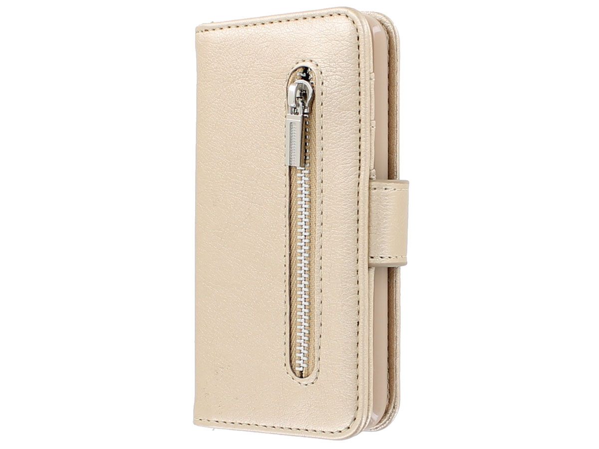 Zipper Wallet Case Goud | iPhone / 5s 5 hoesje