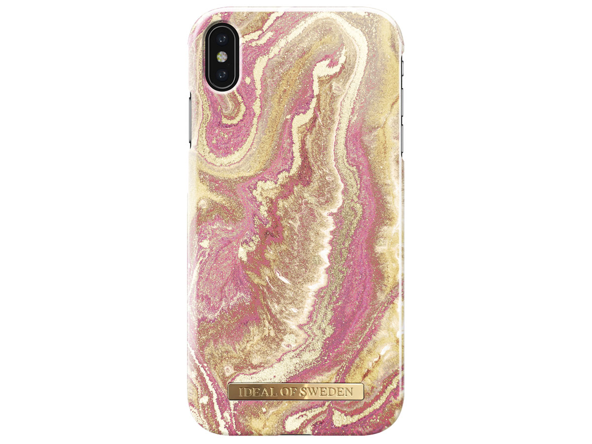 Hoogte vlinder hangen iDeal of Sweden Golden Blush Marble iPhone Xs Max Case