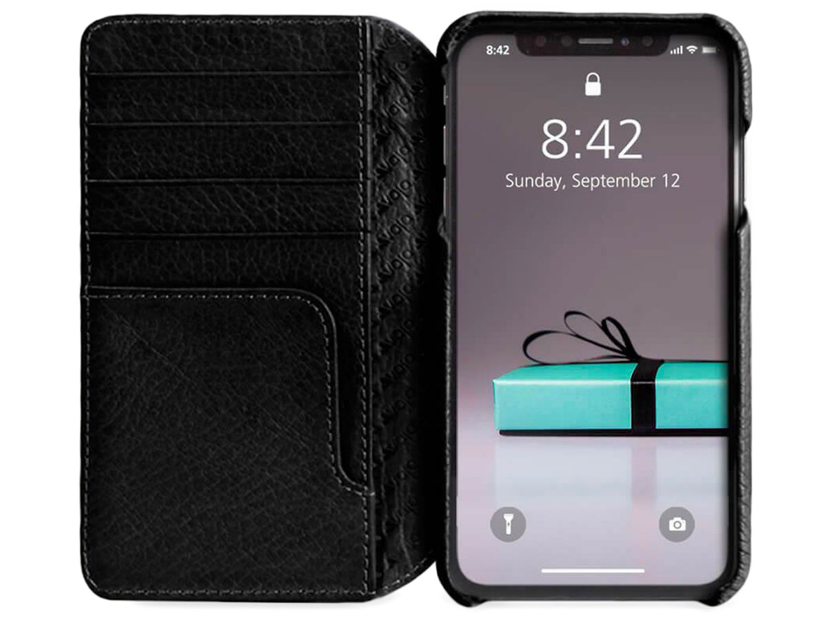 Vaja Wallet Agenda Case Zwart - iPhone Xs Max Hoesje Leer