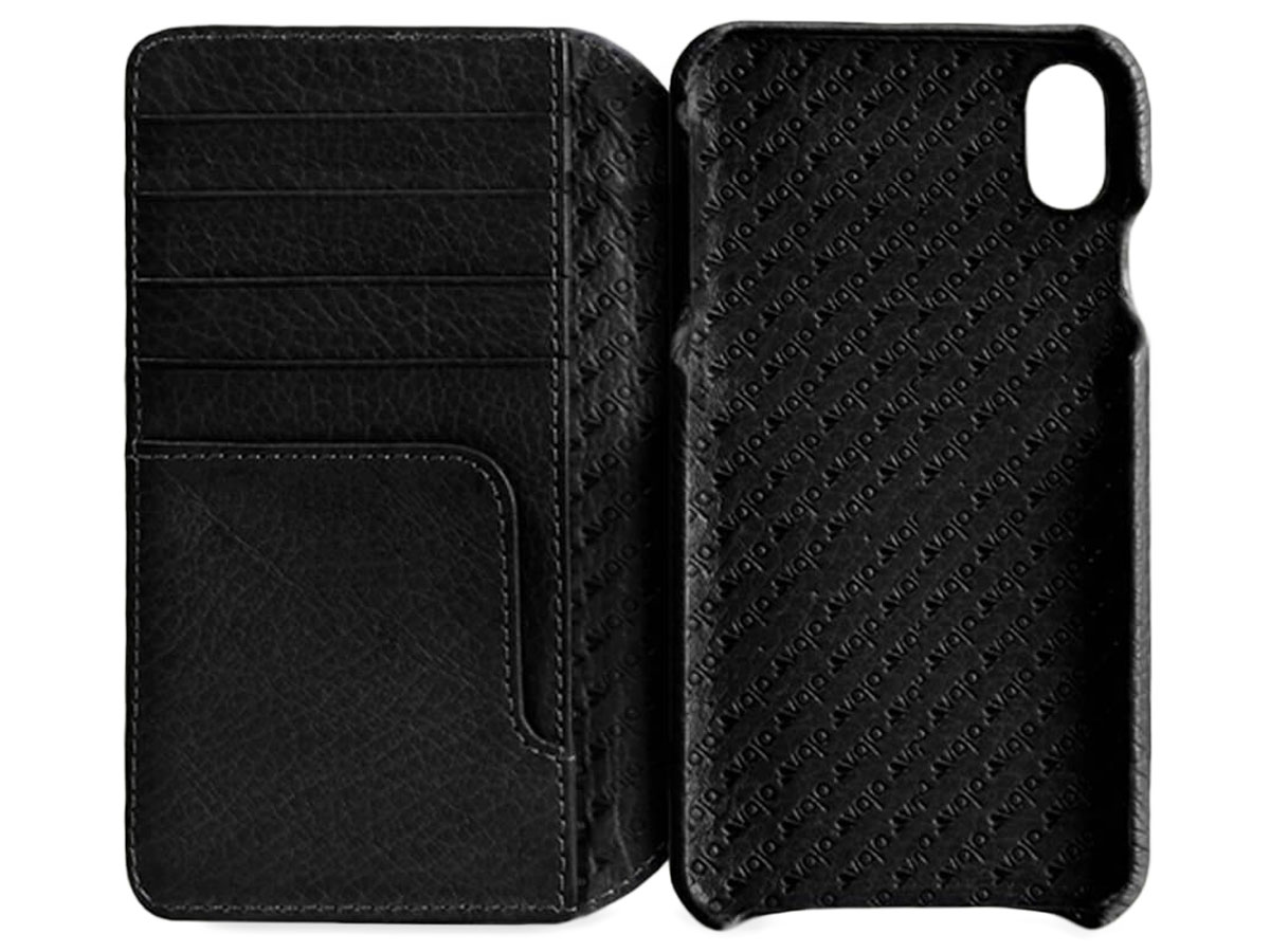 Vaja Wallet Agenda Case Zwart - iPhone Xs Max Hoesje Leer