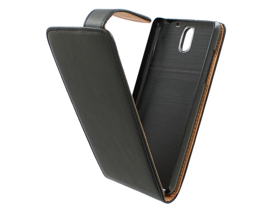 grens Hiel terug Classic Leather Flip Case - HTC Desire 610 hoesje